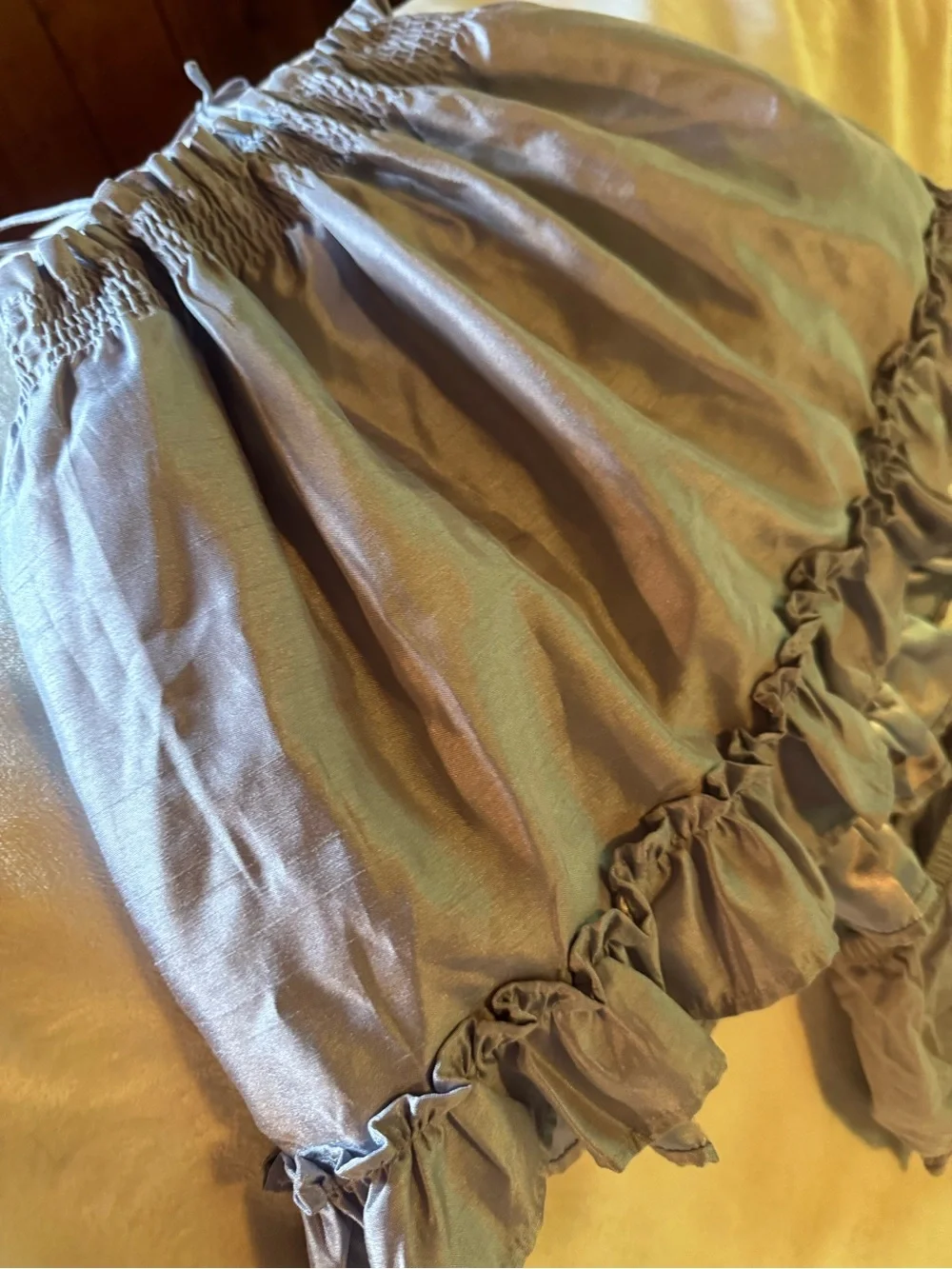 Baby Gap Girls Shimmery silver Ruffle babydoll dress w/ diaper cover